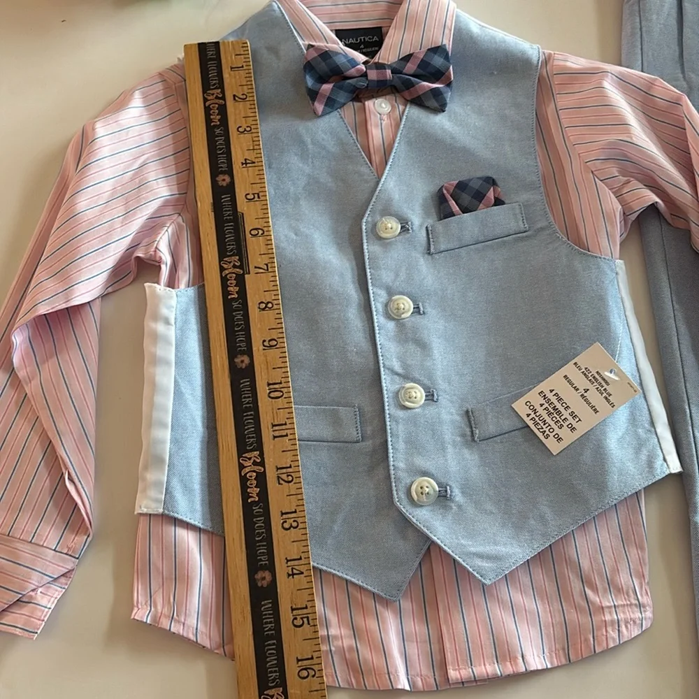 Boys Easter Suit Size 4 Matching Vest and pants Ring Bearer Suit Blue NWT